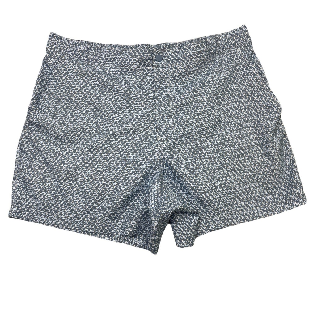 Abercrombie Fitch Shorts Mens XL Blue Pattern Stretch Lined Athletic Casual